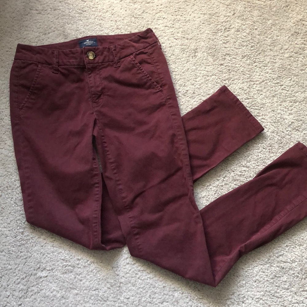 Burgundy AE Jeans